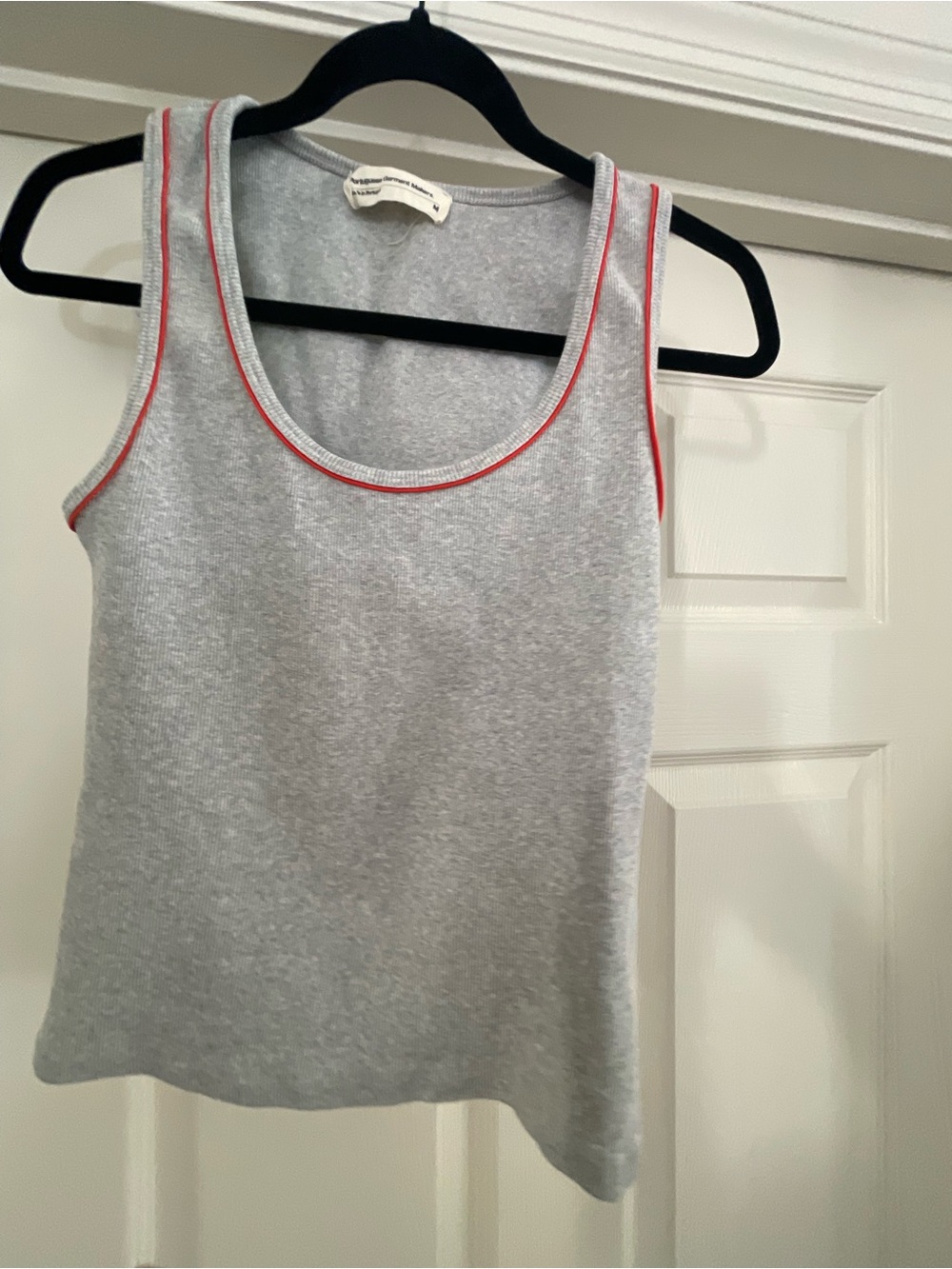Classic Grey Tank with OrangeTrim - Sleeveless Women's Top